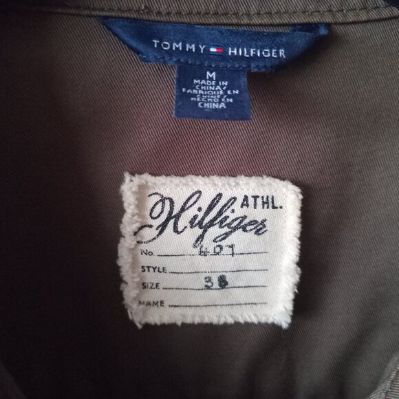 Vintage Tommy Hilfiger Army Green Cargo Snap Button Zip up Women’s Jacket Sz M* - Picture 3 of 7